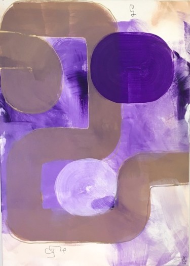 Pittura intitolato "Purple way 3" da Istvan Elekes, Opera d'arte originale, Acrilico