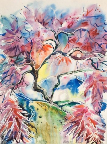 Painting titled "The energy of sprin…" by Elena Georgiadi, Original Artwork, Watercolor