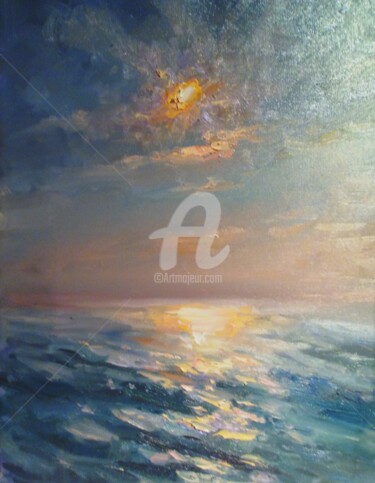 Картина под названием "Море" - Elen Ruzh, Подлинное произведение искусства, Масло
