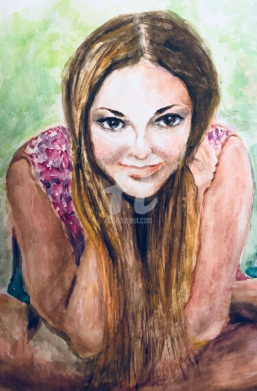 Картина под названием "Екатерина" - Elen Ruzh, Подлинное произведение искусства, Акварель