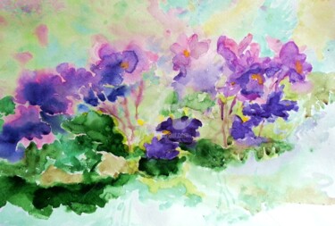 Картина под названием "les-violettes-mercr…" - Elen Ruzh, Подлинное произведение искусства