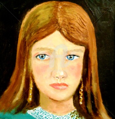 Картина под названием "Nichte" - Elen Ruzh, Подлинное произведение искусства, Масло