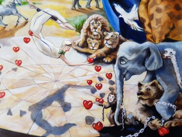Peinture intitulée "Animal Free Circus…" par Elen Ture, Œuvre d'art originale, Acrylique