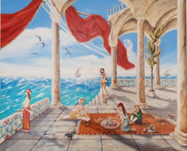 Malerei mit dem Titel "Femmes ottomans" von Elen Ture, Original-Kunstwerk, Acryl