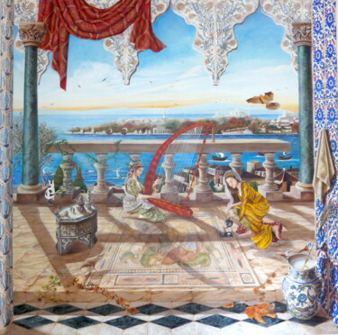 Malerei mit dem Titel "ISTANBUL OTTOMAN OS…" von Elen Ture, Original-Kunstwerk, Öl