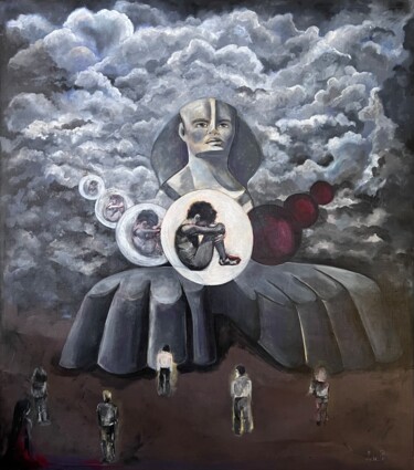 Pittura intitolato "“Пуп земли»" da Elena Adaibekova, Opera d'arte originale, Acrilico