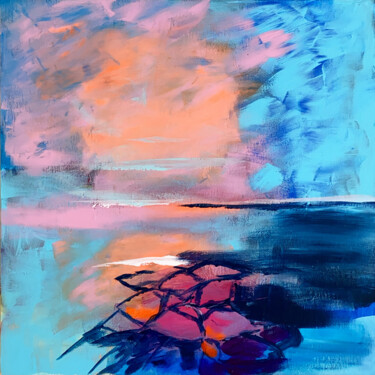 Картина под названием "Pink sea" - Elena Aleksandrova, Подлинное произведение искусства, Акрил