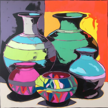 Malerei mit dem Titel "Pots" von Elena Aleksandrova, Original-Kunstwerk, Acryl