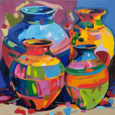 Картина под названием "Vases" - Elena Aleksandrova, Подлинное произведение искусства, Акрил
