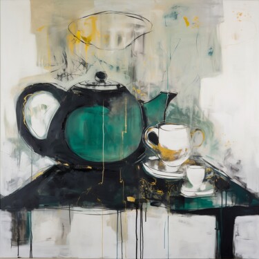 Painting titled "Teapot Whispers" by Elena Aleksandrova, Original Artwork, Acrylic