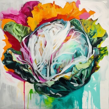 Malarstwo zatytułowany „Colorful Harvest” autorstwa Elena Aleksandrova, Oryginalna praca, Cyfrowy wydruk Zamontowany na Drew…