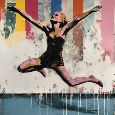 Painting titled "Leap of Joy" by Elena Aleksandrova, Original Artwork, Digital Print