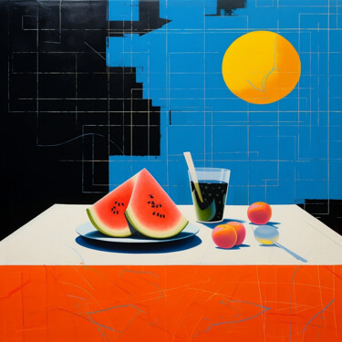 Картина под названием "Fruit Medley" - Elena Aleksandrova, Подлинное произведение искусства, Цифровая печать