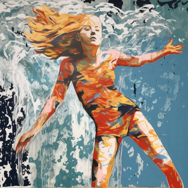 Peinture intitulée "Jumping for Joy" par Elena Aleksandrova, Œuvre d'art originale, Impression numérique