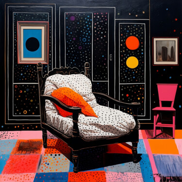 Картина под названием "The Dreamy Bed" - Elena Aleksandrova, Подлинное произведение искусства, Цифровая печать