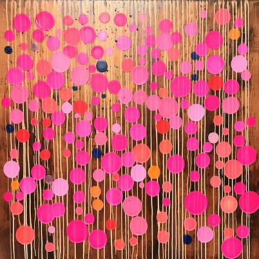 Malerei mit dem Titel "Rosy Bubbles" von Elena Aleksandrova, Original-Kunstwerk, Digitaldruck