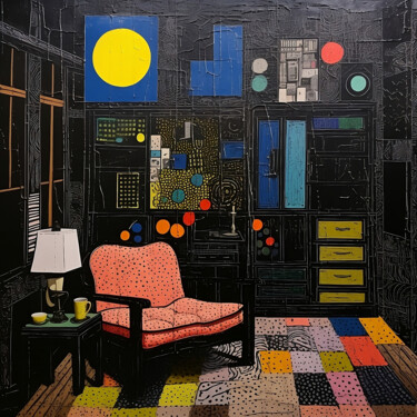 Peinture intitulée "The Lavish Sofa" par Elena Aleksandrova, Œuvre d'art originale, Impression numérique