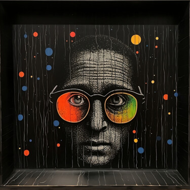 Painting titled "The Trendsetter" by Elena Aleksandrova, Original Artwork, Digital Print Mounted on Wood Stretcher frame