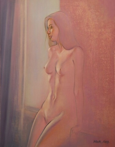 Painting titled "Nude_gentle" by Elena Alex Lawrence (Makarova), Original Artwork, Oil