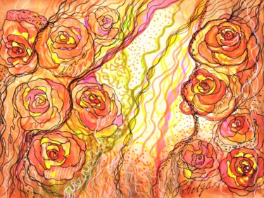 Malerei mit dem Titel ""Soul palette"" von Elena Artgent, Original-Kunstwerk, Aquarell