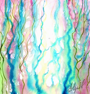 Pintura intitulada "Threads of the soul" por Elena Artgent, Obras de arte originais, Aquarela