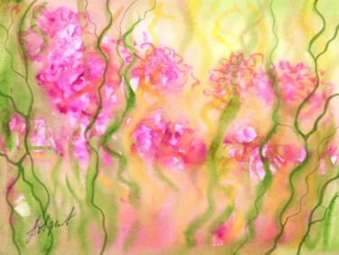 Painting titled "Lullaby" by Elena Artgent, Original Artwork, Watercolor