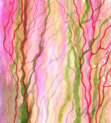 Painting titled "Strings of the soul" by Elena Artgent, Original Artwork, Watercolor