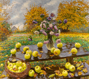 Malerei mit dem Titel "Autumn Still Life" von Elena Barkhatkova, Original-Kunstwerk, Öl