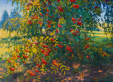 Painting titled "Rowan" by Elena Barkhatkova, Original Artwork, Oil