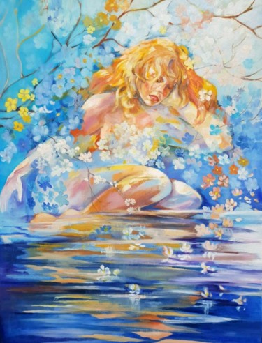 Painting titled "Spring" by Elena Belikova, Original Artwork, Oil