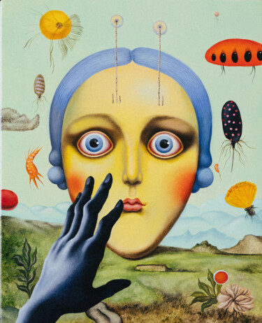 Malerei mit dem Titel "Face (1)" von Elena Bezhenova, Original-Kunstwerk, Öl