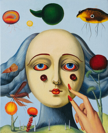Картина под названием "Face (2)" - Elena Bezhenova, Подлинное произведение искусства, Масло