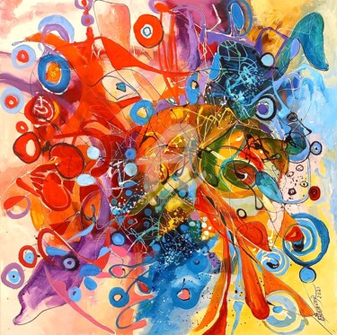 Peinture intitulée "Cand soarele se ras…" par Elena Bissinger, Œuvre d'art originale, Huile