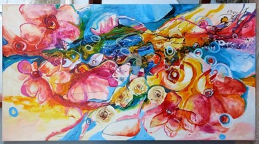 Pintura titulada "Cascada de flori, B…" por Elena Bissinger, Obra de arte original, Oleo