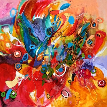 Pintura titulada "O iarna abstracta,…" por Elena Bissinger, Obra de arte original, Oleo