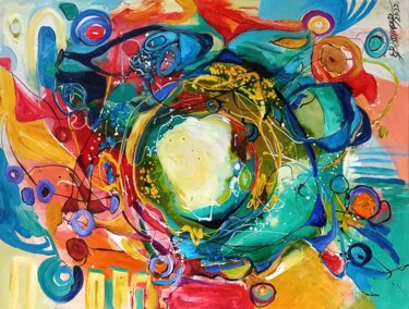 Pintura titulada "The portal with pro…" por Elena Bissinger, Obra de arte original, Oleo Montado en Bastidor de camilla de m…