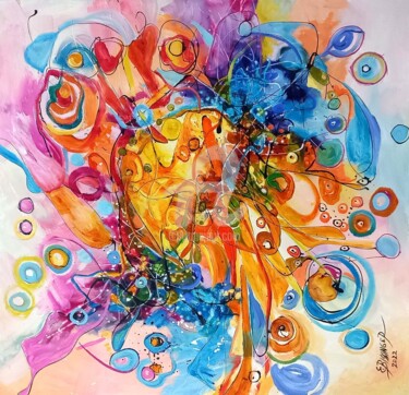 Картина под названием "Flight to the sun,a…" - Elena Bissinger, Подлинное произведение искусства, Масло