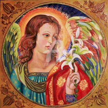 Картина под названием "Angel of Annunciati…" - Elena Boyko, Подлинное произведение искусства, Пигменты