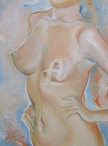 Painting titled "Nude oil sketch" by Elena Boyko, Original Artwork, Oil