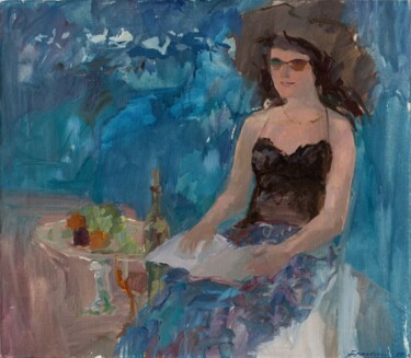 Painting titled "Once upon the time…" by Elena Branovitskaya, Original Artwork, Oil Mounted on Wood Stretcher frame