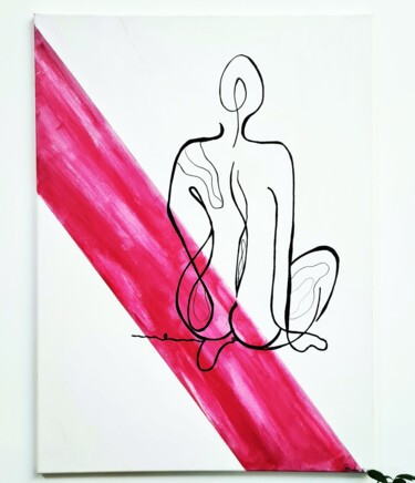 Painting titled "De Dos" by Elena Briale (LNA), Original Artwork, Acrylic Mounted on Wood Stretcher frame