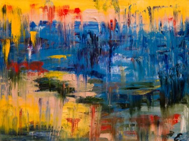 Картина под названием "Contemporary Oil Ar…" - Elena Carlier, Подлинное произведение искусства, Масло Установлен на Деревянн…