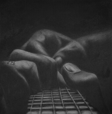Рисунок под названием "Charcoal Original A…" - Elena Carlier, Подлинное произведение искусства, Древесный уголь