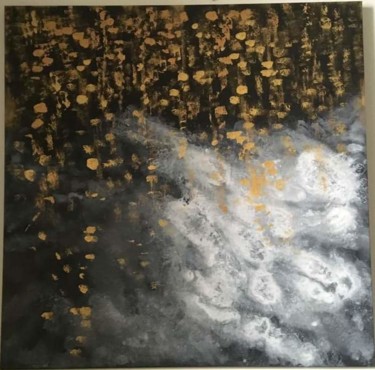 Painting titled "Χρυσή βροχή / Golde…" by Elena Chebotareva, Original Artwork, Acrylic