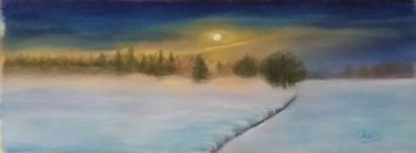 Pintura titulada "Noche nevada" por Elena Checa, Obra de arte original, Pastel