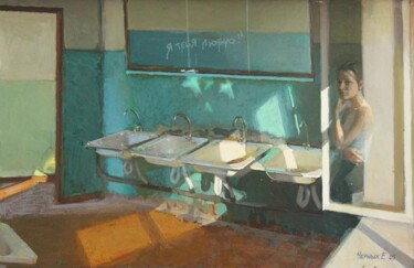Картина под названием "Ожидание" - Елена Черных, Подлинное произведение искусства, Масло