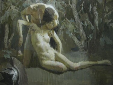 Painting titled "Кефал и Прокрида" by Elena Chernykh, Original Artwork, Oil