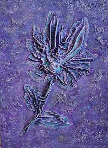 Painting titled "Wish Flower" by Elena Chugurova, Original Artwork, Acrylic Mounted on Wood Panel