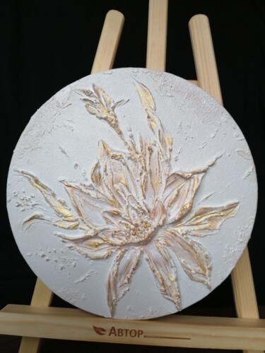 Peinture intitulée "White flowers. Lily" par Elena Chugurova, Œuvre d'art originale, Acrylique