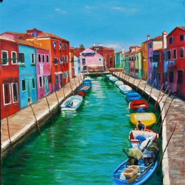 Malerei mit dem Titel ""Burano. Midi..."" von Elena Cotté, Original-Kunstwerk, Öl